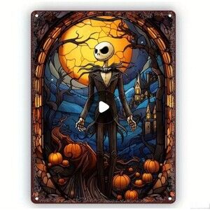 Jack Skellington Nightmare Before‎ Christmas metal wall poster decor sign
